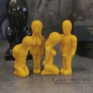 4.7/3.5" Voodoo Dolls Candle Silicone Mold Collection (Man, Woman, Man on His Knees, Woman on Her Knees) for Love Spells